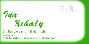 ida mihaly business card